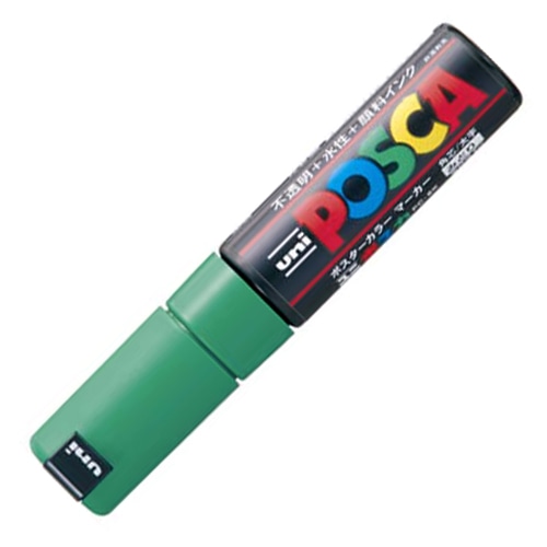 三菱鉛筆 水性マーカー ポスカ 太字角芯 緑 PC8K.6 1本(ご注文単位1本)【直送品】