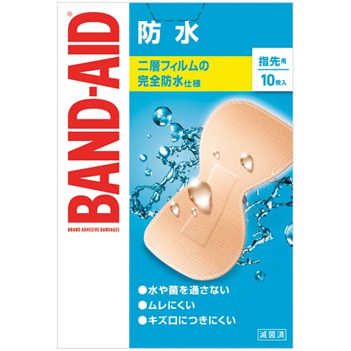 JNTLコンシューマーヘルス バンドエイド 防水 指先用 10枚/箱(ご注文単位1箱)【直送品】