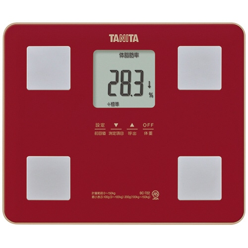 タニタ 体組成計 レッド BC-722-RD 1台(ご注文単位1台)【直送品】