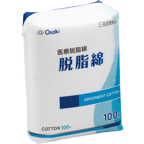 オオサキメディカル 脱脂綿 平 100g 30071 1パック(ご注文単位1パック)【直送品】