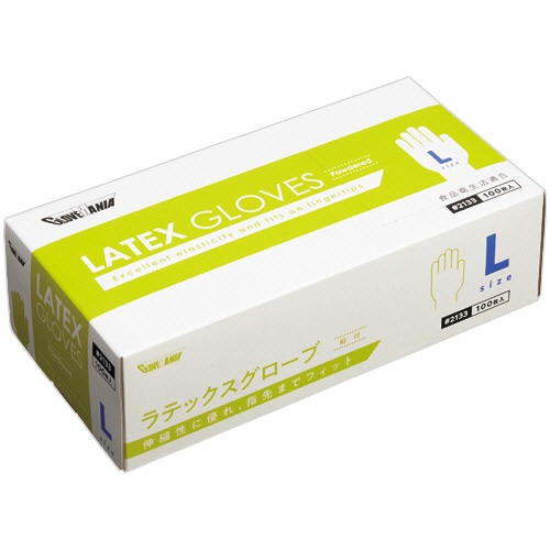 川西工業 ラテックスグローブ 粉付 L #2133 100枚/箱(ご注文単位1箱)【直送品】