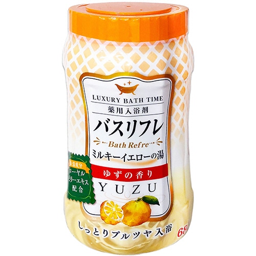 ライオンケミカル 薬用入浴剤バスリフレ ミルキーイエローの湯 ゆずの香り 本体 680g 1本(ご注文単位1本)【直送品】