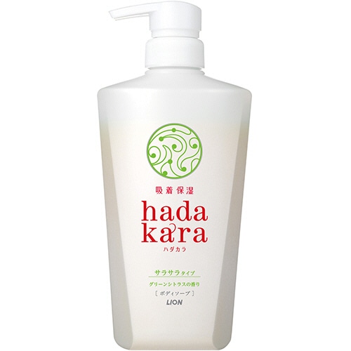 ライオン hadakaraボディソープ サラサラfeelタイプ グリーンシトラスの香り 本体 480ml 1本(ご注文単位1本)【直送品】