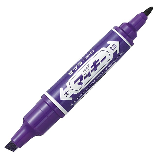ゼブラ 油性マーカー ハイマッキー 角芯太字+丸芯細字 紫 MO-150-MC-PU 1本(ご注文単位1本)【直送品】