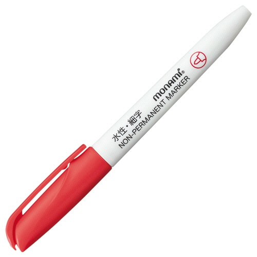 モナミ NON-PERMANENT MARKER(ACCU LINER PEN X-FINE) 赤 12903 1本(ご注文単位1本)【直送品】