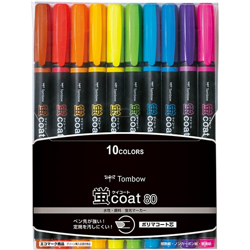 トンボ鉛筆 蛍コート80 10色(各色1本) WA-SC10C 1パック(ご注文単位1パック)【直送品】