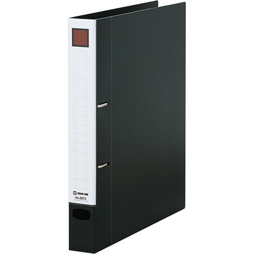 キングジム　レバーリングファイル　Dタイプ　A4タテ　2穴　250枚収容　背幅37mm　黒　6872-BK　1冊（ご注文単位1冊）【直送品】