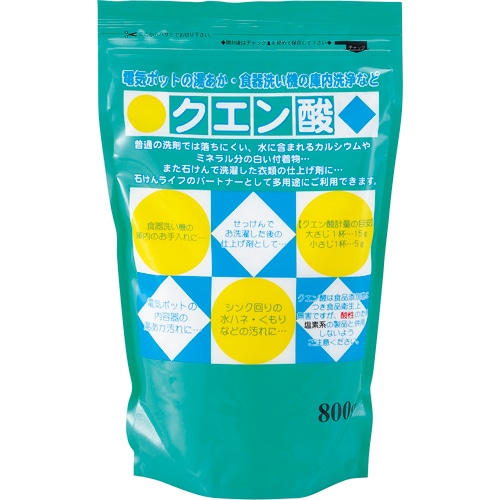地の塩社　クエン酸　800g　1パック（ご注文単位1パック）【直送品】