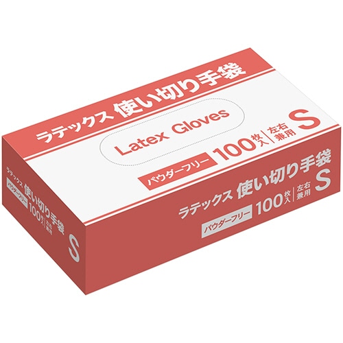 ラテックス手袋 パウダーフリー S 1パック(100枚)(ご注文単位1パック)【直送品】