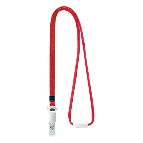 ライオン事務器　名札用ストラップ　レッド　N-8P　1本（ご注文単位1本）【直送品】