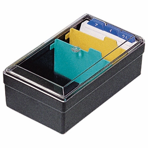 ライオン事務器 名刺整理箱 W102×D180×H70mm 500枚収容 黒 No.51 1個(ご注文単位1個)【直送品】