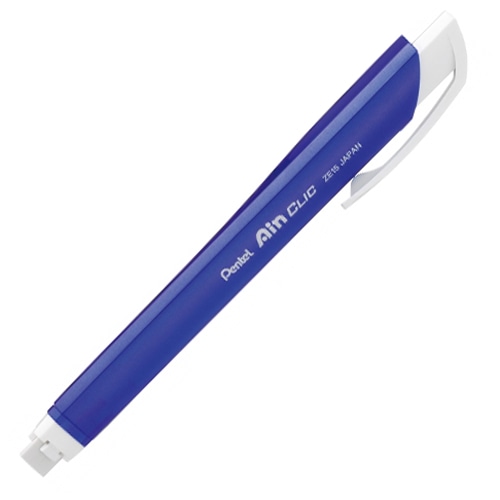 ぺんてる　ノック式ホルダー消しゴム「アインクリック」　メタルブルー　XZE15-MC　1本（ご注文単位1本）【直送品】