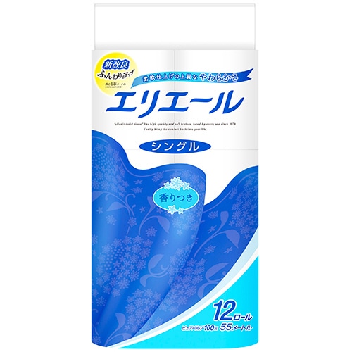 大王製紙 エリエール トイレットティシュー シングル 55m 1パック(12ロール)(ご注文単位1パック)【直送品】