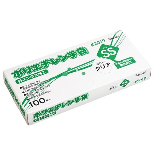 川西工業 ポリエチレン手袋 #2019 外エンボス クリア SS 1000枚/セット(ご注文単位1セット)【直送品】