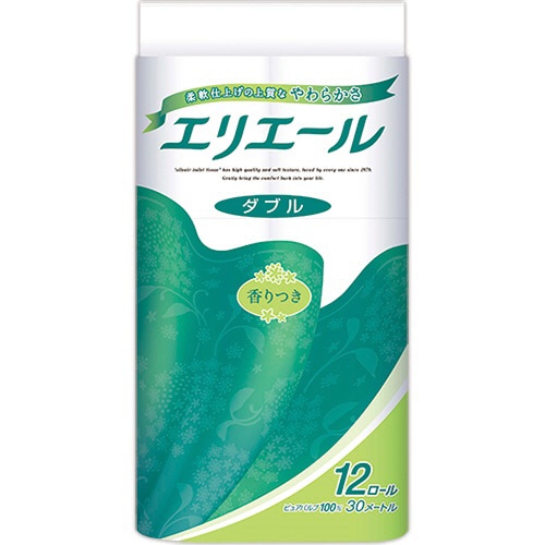 大王製紙　エリエール　トイレットティシュー　ダブル　芯あり　香りつき　30m　1セット（72ロール：12ロール×6パック）（ご注文単位1セット）【直送品】