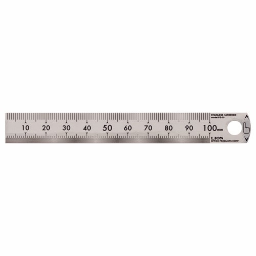ライオン事務器　ステンレス定規　10cm　PS-10　1セット（50本）（ご注文単位1セット）【直送品】