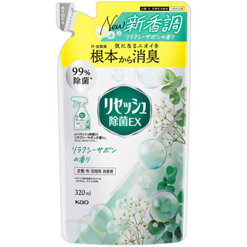 花王 リセッシュ 除菌EX リラクシーサボンの香り つめかえ用 320mL 1個(ご注文単位1個)【直送品】