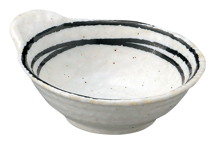 山万 粉引黒ライン 石目広口呑水 1個(ご注文単位1個)【直送品】