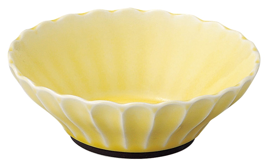 山万 かすみ 黄 12.5cm浅ボウル 1個(ご注文単位1個)【直送品】
