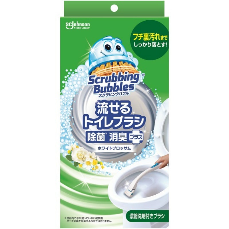 ジョンソン　スクラビングバブル流せるトイレブラシ除菌消臭プラスホワイトブロッサム本体 1個（ご注文単位1個）【直送品】