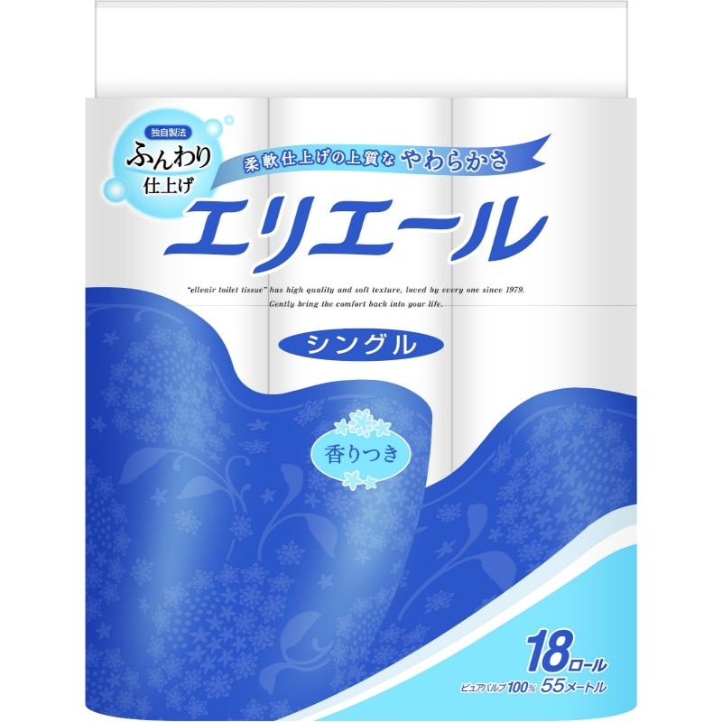 大王製紙 エリエールトイレットティシュー18Rシングル (ご注文単位4個)【直送品】