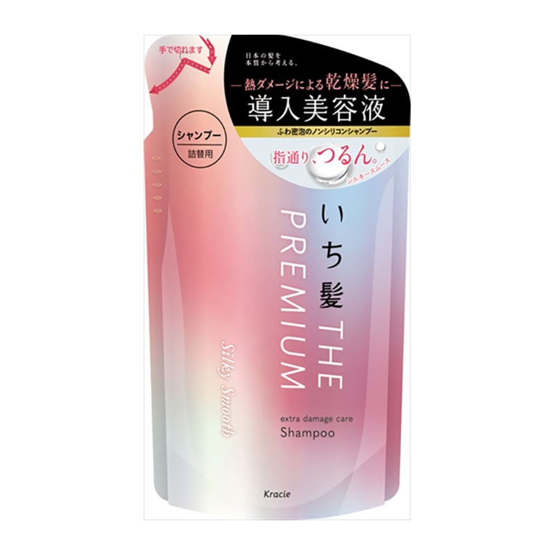 クラシエホームプロダクツ販売 いち髪 THE PREMIUM エクストラダメージケアシャンプー シルキースムース 詰替用 340ML 1個(ご注文単位1個)【直送品】