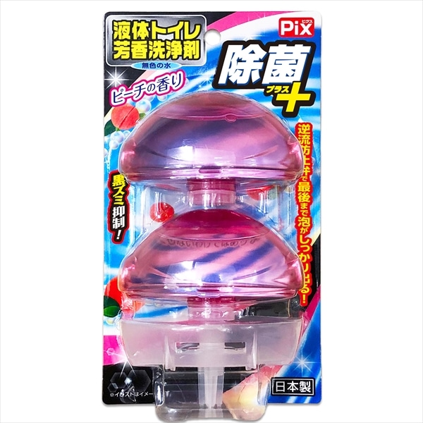 ライオンケミカル ピクス 除菌プラス 液体トイレ芳香洗浄剤 ピーチ 2個入 1パック(ご注文単位1パック)【直送品】