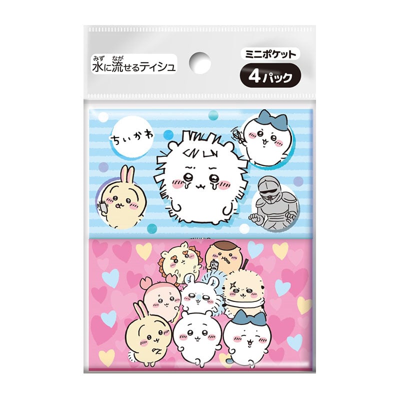 ダイレイ ちいかわ ミニポケットティシュ 4個/袋(ご注文単位1袋)【直送品】
