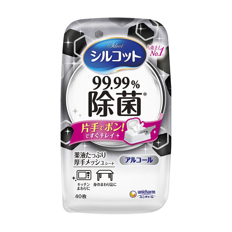 ユニ・チャーム シルコット99.99%除菌ウェットティッシュ本体 40枚/個(ご注文単位1個)【直送品】