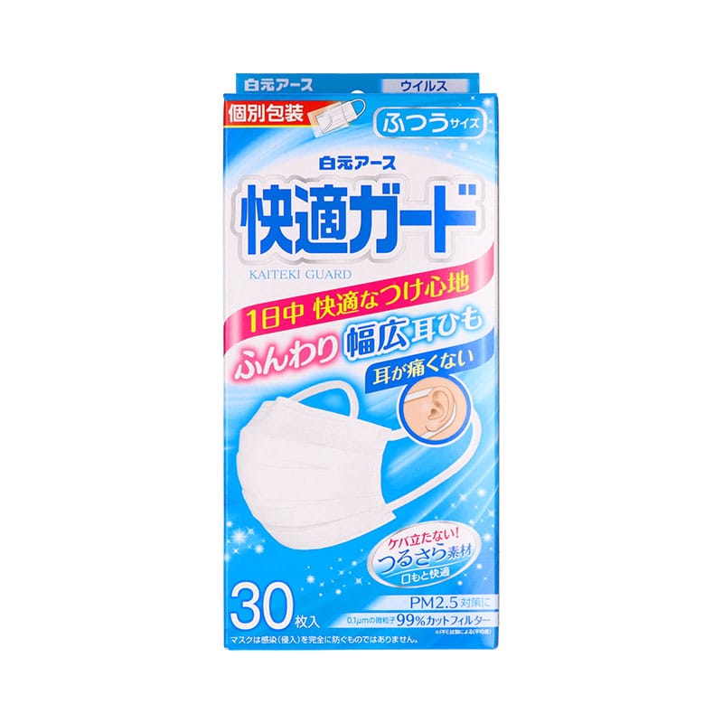 白元アース 快適ガードマスク ふつうサイズ 30枚/個(ご注文単位1個)【直送品】