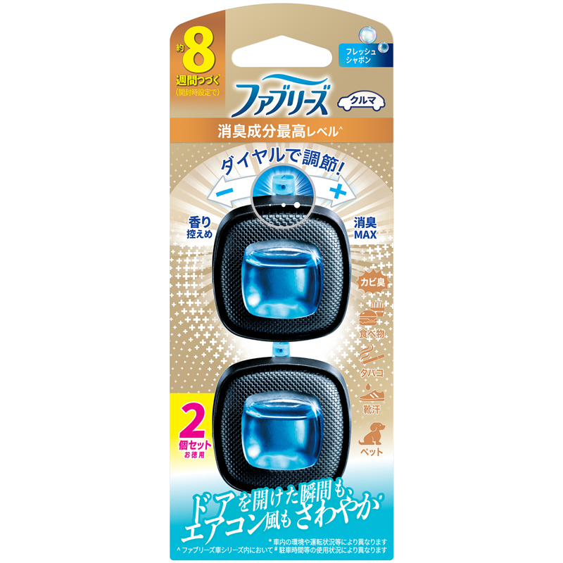 Ｐ＆Ｇジャパン合同会社 ファブリーズイージークリップ消臭成分最高レベルフレッシュシャボン2個パック 1パック（ご注文単位1パック）【直送品】