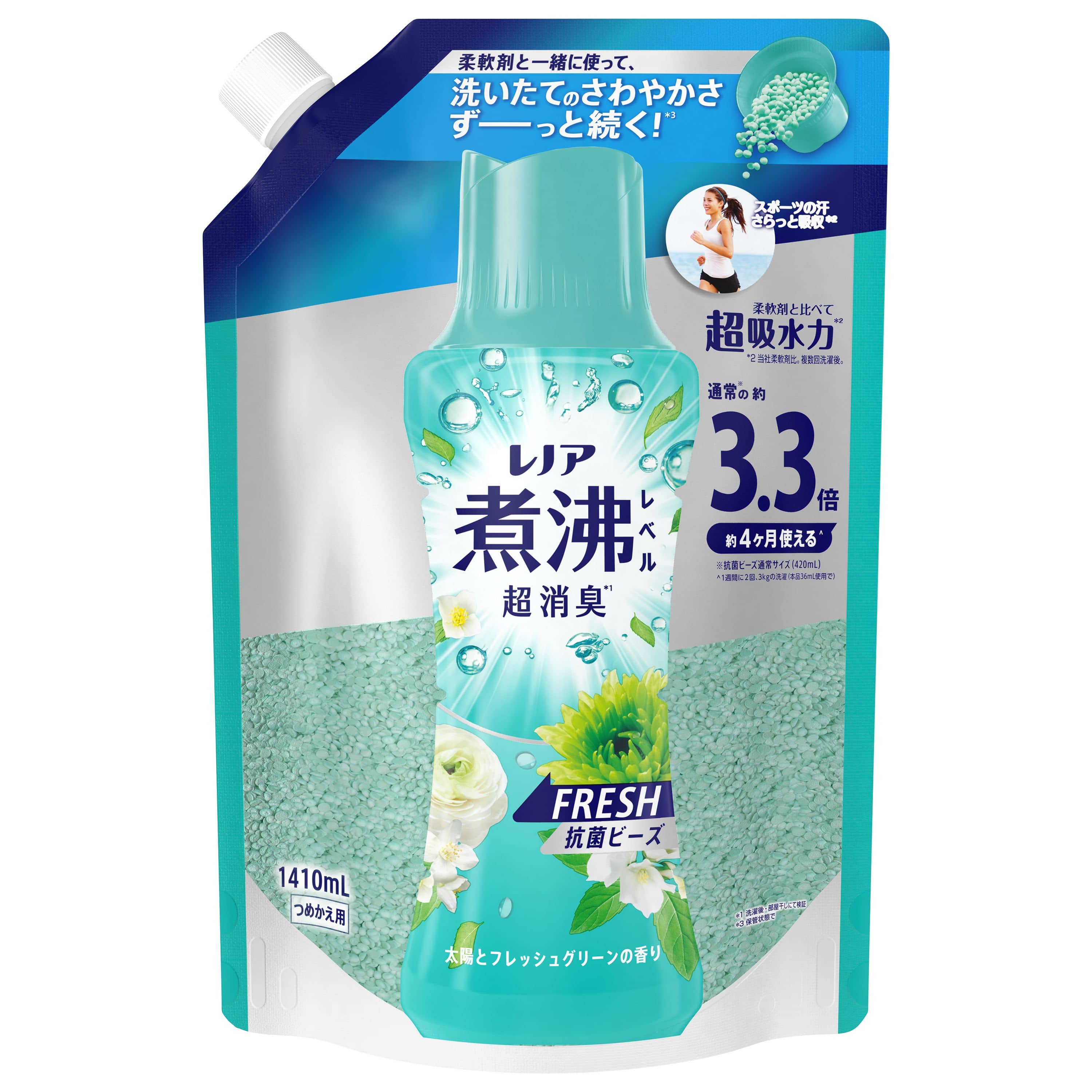Ｐ＆Ｇジャパン レノア煮沸レベル消臭抗菌ビーズみずみずしく香るフレッシュグリーンの香りつめかえ用超特大 1410mL/パック（ご注文単位1パック）【直送品】