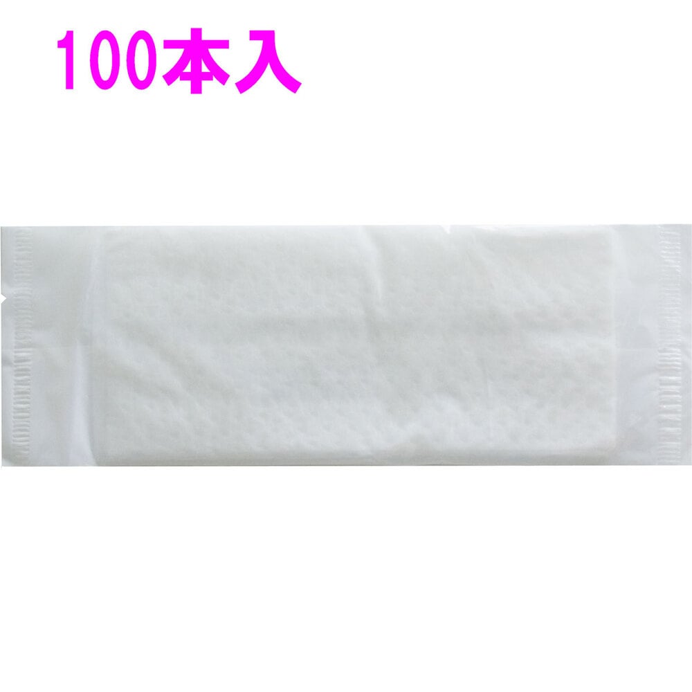 iiもの本舗 業務用 おしぼり 紙タイプ 平 無地 100本入 1パック(ご注文単位1パック)【直送品】