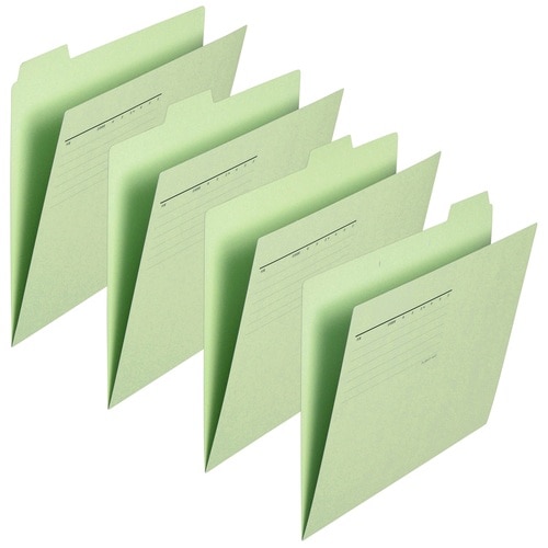 プラス PLUS カットフォルダー 4山 064IF A4-E グリーン 87-236 1袋(ご注文単位1袋)【直送品】