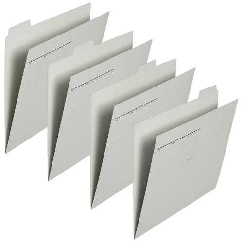 プラス PLUS カットフォルダー 4山 064IF A4-E グレー 87-239 1袋(ご注文単位1袋)【直送品】