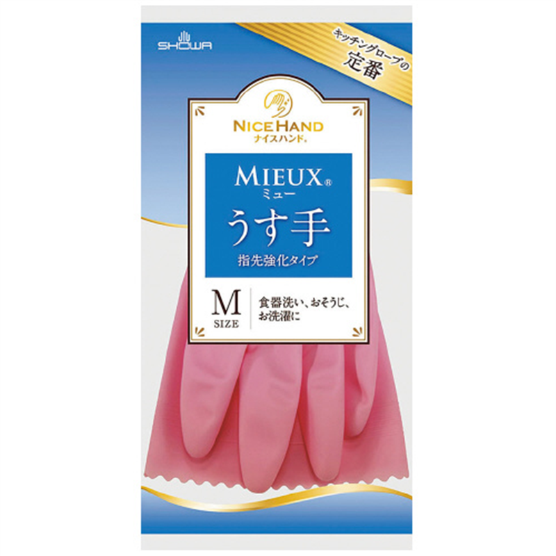 ショーワグローブ ナイスハンドミュー薄手 Mサイズ ピンク 1個(ご注文単位1個)【直送品】