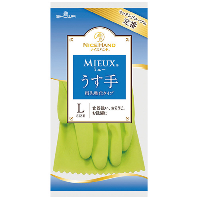 ショーワグローブ ナイスハンドミュー薄手 Lサイズ グリーン 1個(ご注文単位1個)【直送品】