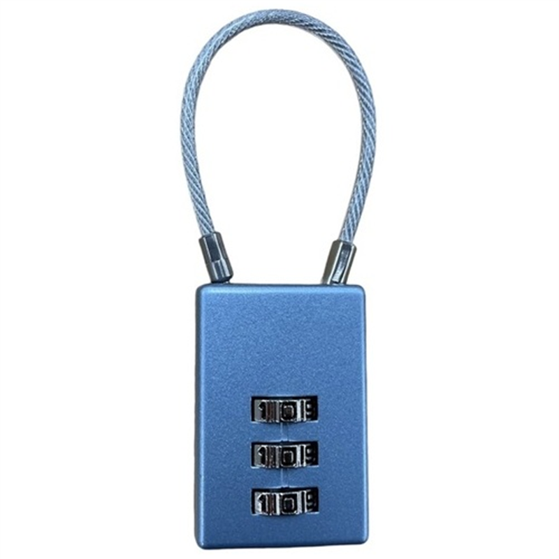 WAKI ケーブルロック可変式3段 メタリックブルー 1個（ご注文単位1個）【直送品】