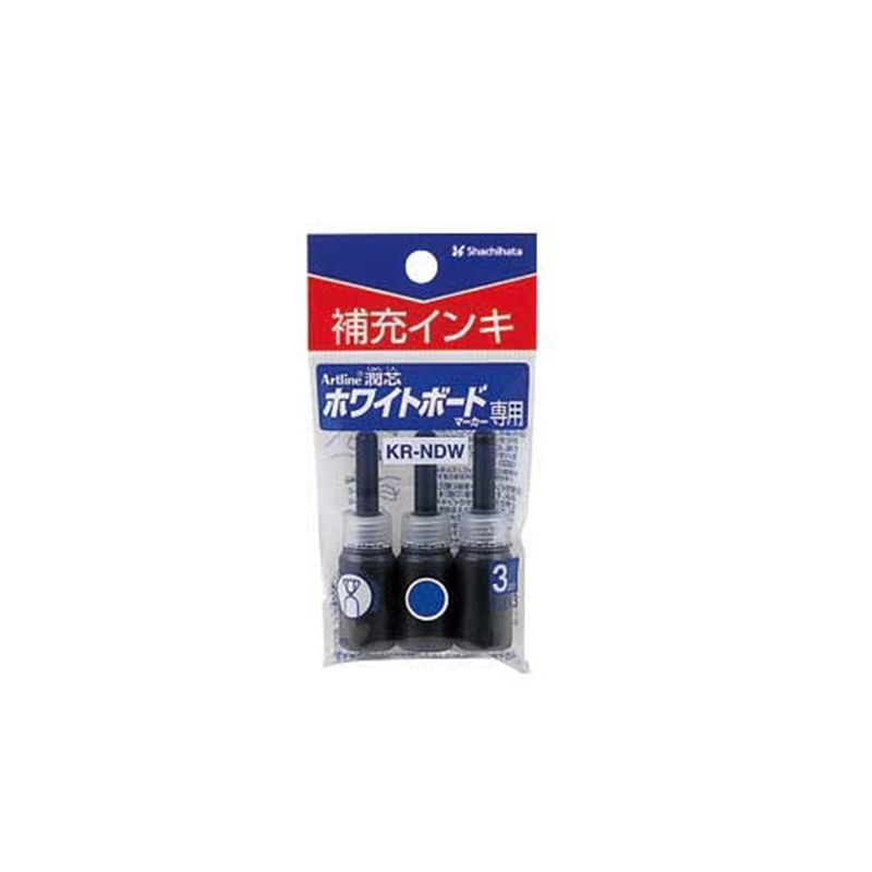 シヤチハタ 潤芯 補充インキ KR-NDW 青 3本 1個（ご注文単位1個）【直送品】