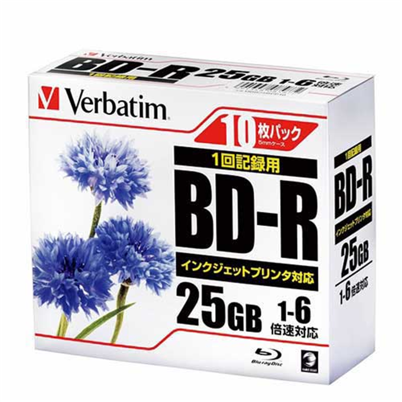Verbatim Japan データ用ブルーレイ 10枚 DBR25RPP10 1個（ご注文単位1個）【直送品】