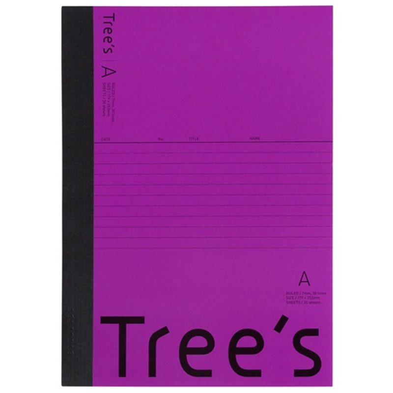 日本ノート Trees B5 A罫 30枚 パープル 10冊  1個（ご注文単位1個）【直送品】