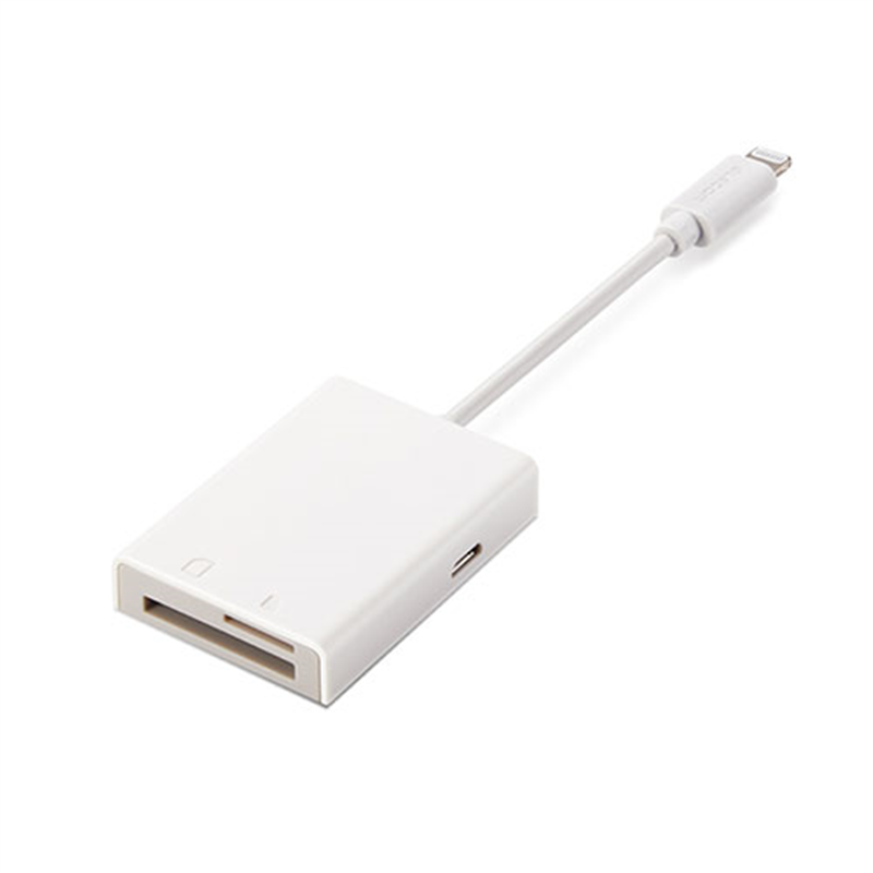 エレコム Lightningカードリーダー MR-LC201WH  1個（ご注文単位1個）【直送品】