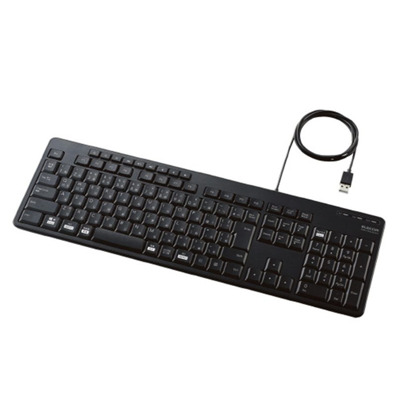エレコム 有線フルキーボード静音抗菌TK-FCM114SKBK  1個（ご注文単位1個）【直送品】