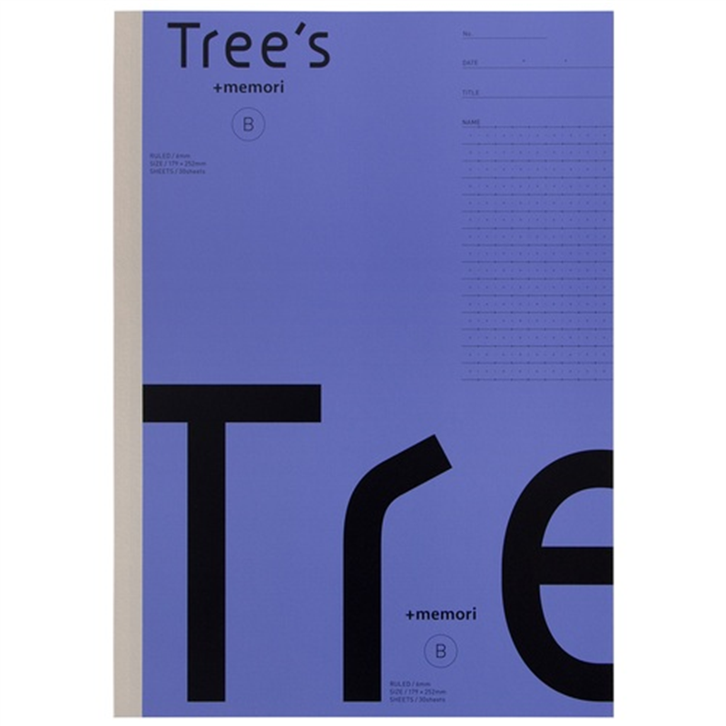 日本ノート Trees B5 Pメモリ B罫 30枚 バイオレット  1個（ご注文単位1個）【直送品】