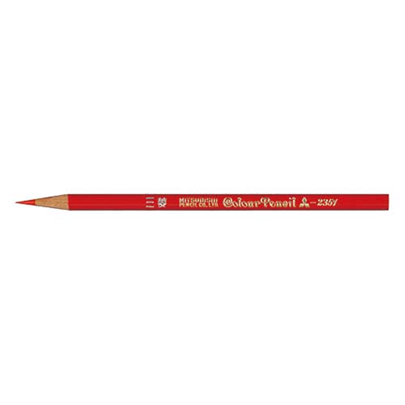 三菱鉛筆 色鉛筆 K2351 朱通し 12本入  1個（ご注文単位1個）【直送品】
