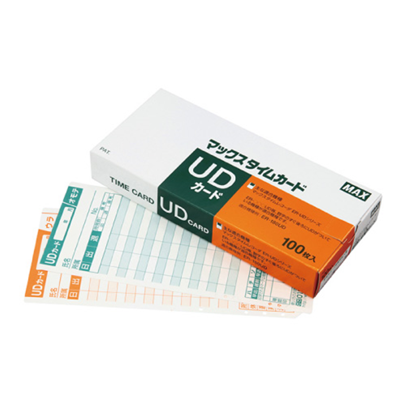 マックス タイムカード ER-UDカード 100枚入 1個(ご注文単位1個)【直送品】
