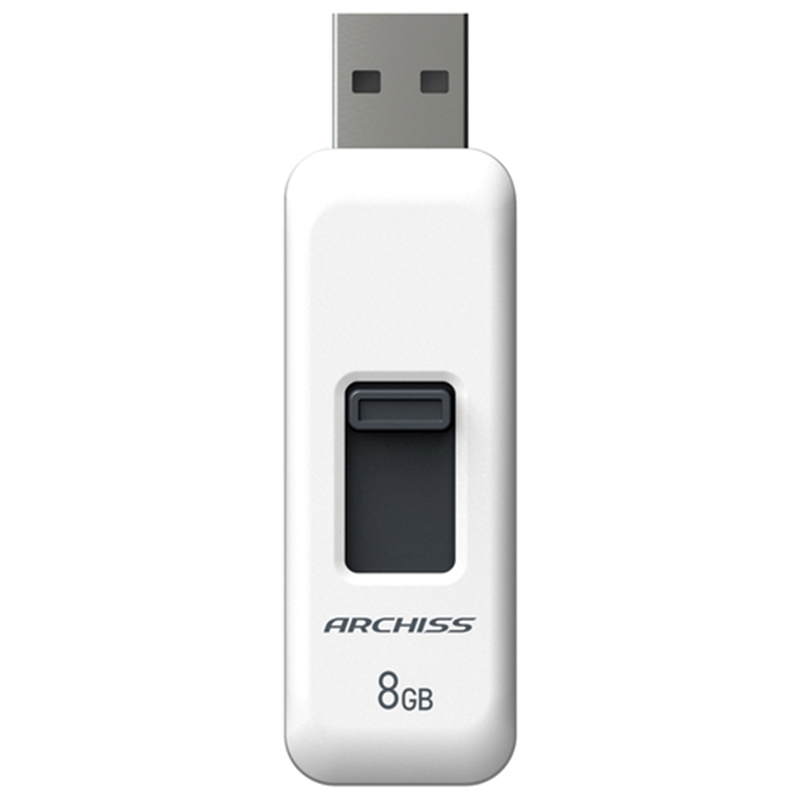 ARCHISS スライド式USBメモリ 8GB AS-008GU2-PSW 1個(ご注文単位1個)【直送品】