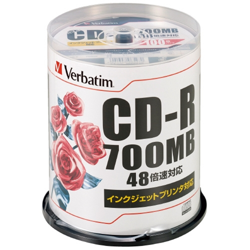 Verbatim Japan データ用CD-R 100枚入り SR80PP100  1個（ご注文単位1個）【直送品】