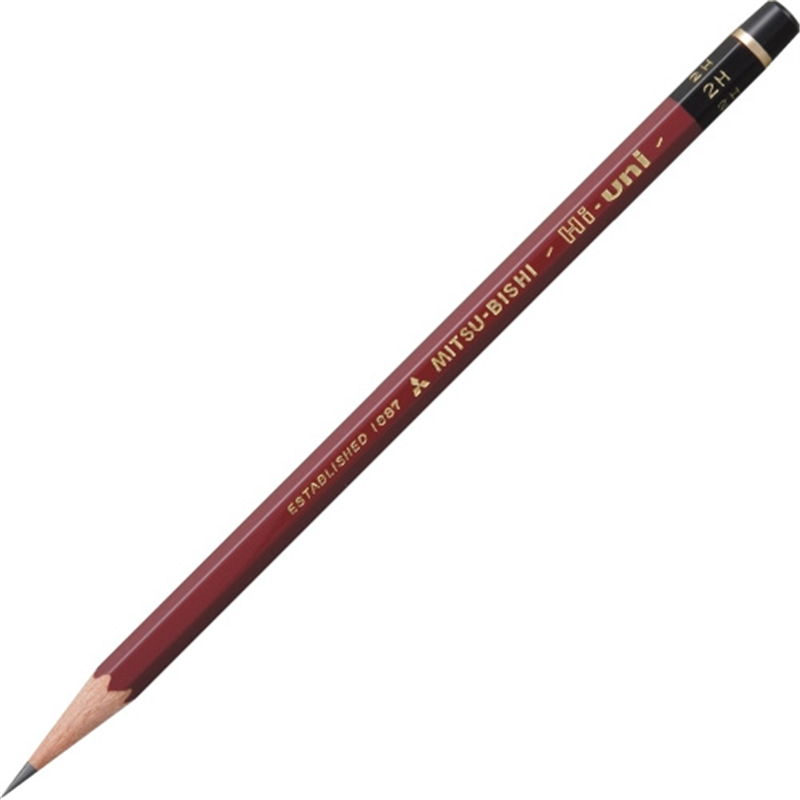 三菱鉛筆 ハイユニ鉛筆 HU2H 2H 1個（ご注文単位1個）【直送品】