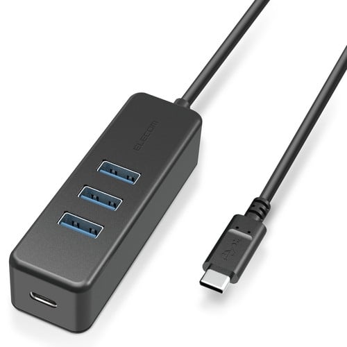 エレコム USBハブ3.1 4ポート PD対応 U3HC-T431P5BK（ご注文単位1個）【直送品】